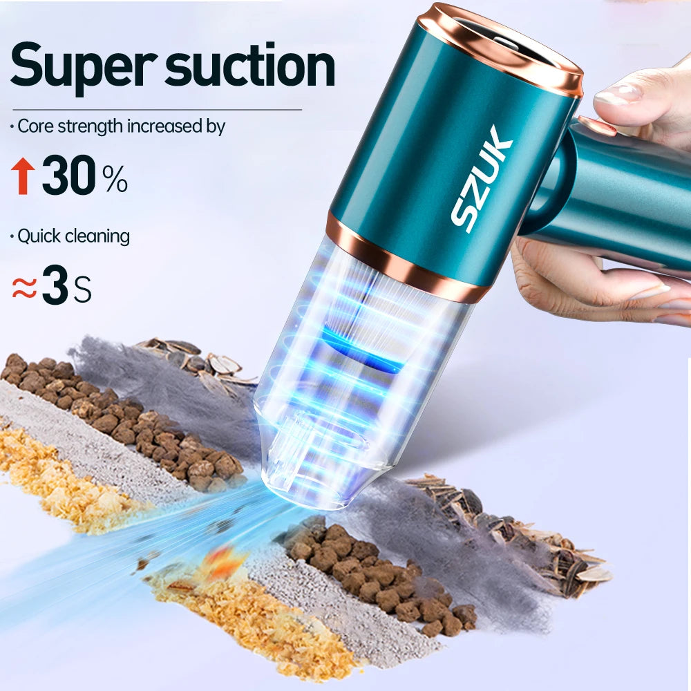 Car Vacuum Cleaner Strong Suction Wireless Portable Cleaning Machine Handheld Mini Vacuum Cleaner for Car Home and Keyboard